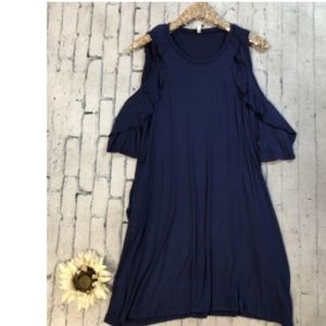 NIB Plus Cold Shoulder w/Ruffles Dress 1XL